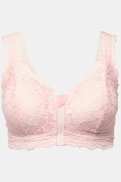 Actual product image Ulla Popken Lace Zip Front Versatile Wirefree Bustier (85 B)