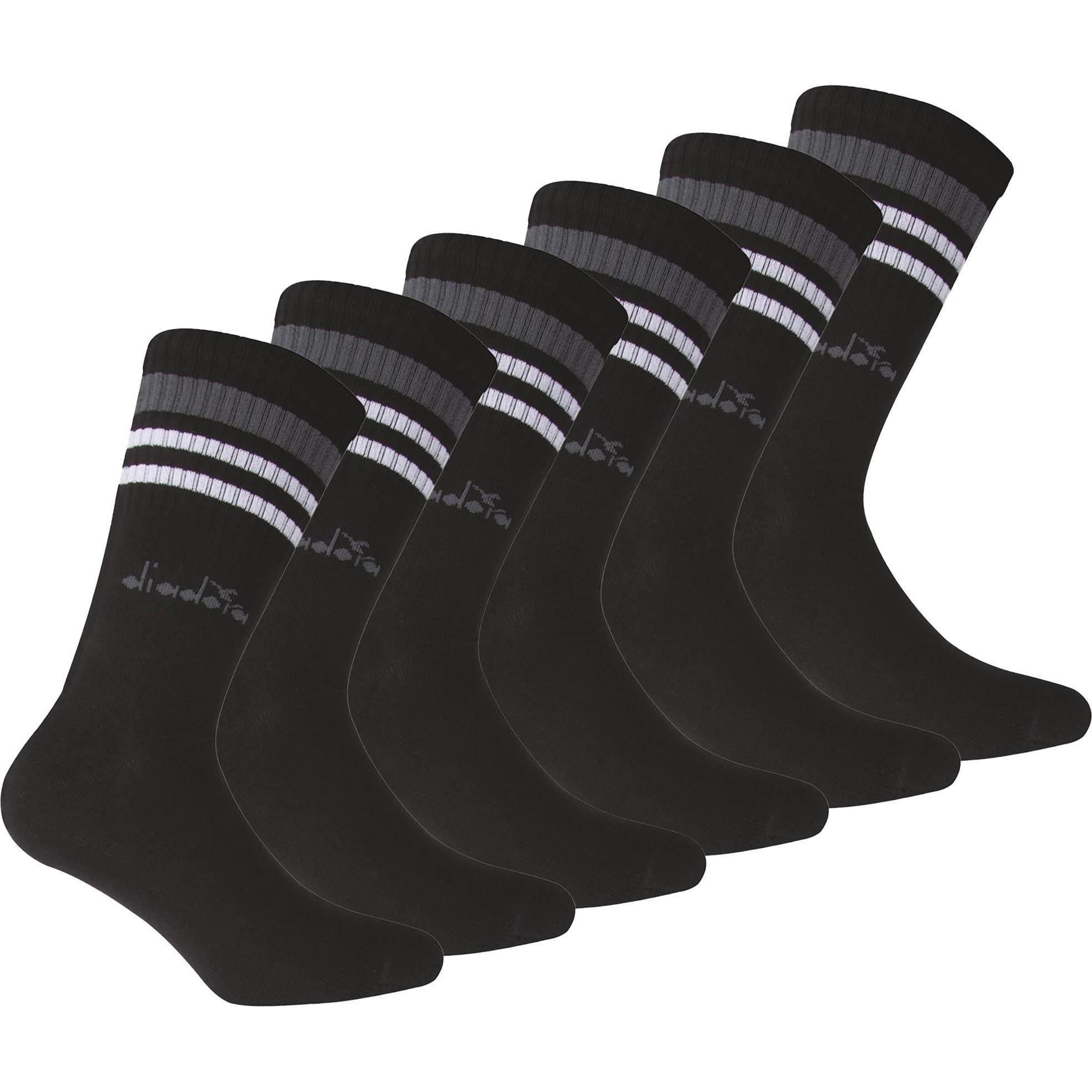Thumbnail - Diadora, Herren, Socken, Socken Casual Bequem sitzend, Schwarz, (6er Pack, 35 - 38)