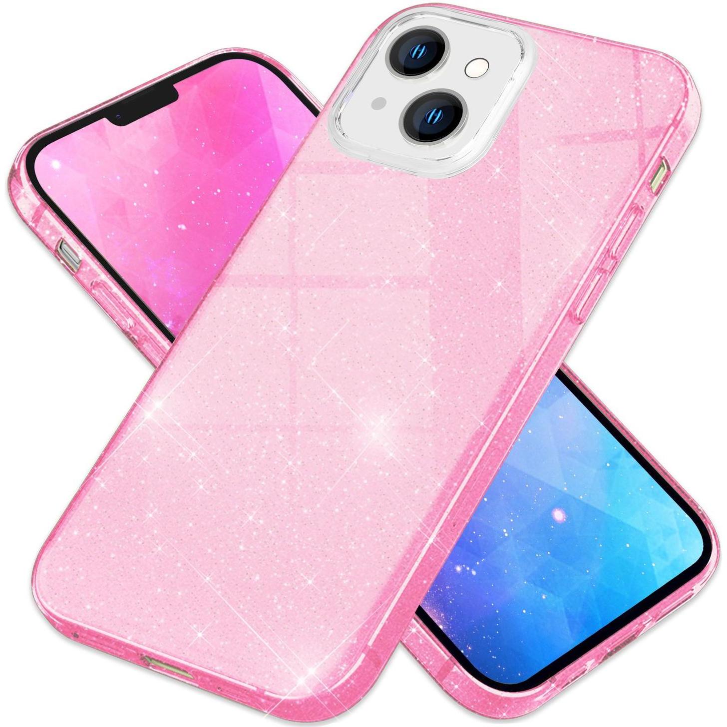 Nalia Glitzer Hülle (Apple iPhone 14), Smartphone Hülle, Pink