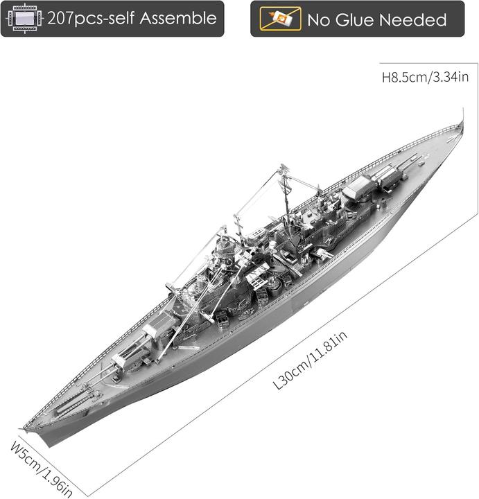 Actual product image Piececool 3D Puzzle Schlachtschiff Bismarck