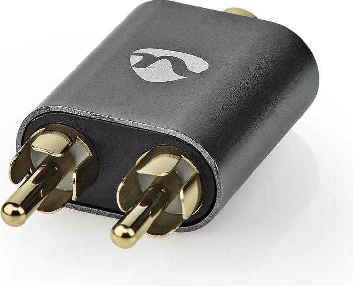 Immagine prodotto Nedis Adattatore audio stereo 2X RCA maschio 3,5 mm femmina placcato oro dritto alluminio grigio canna di (Analogico -> Analogico)