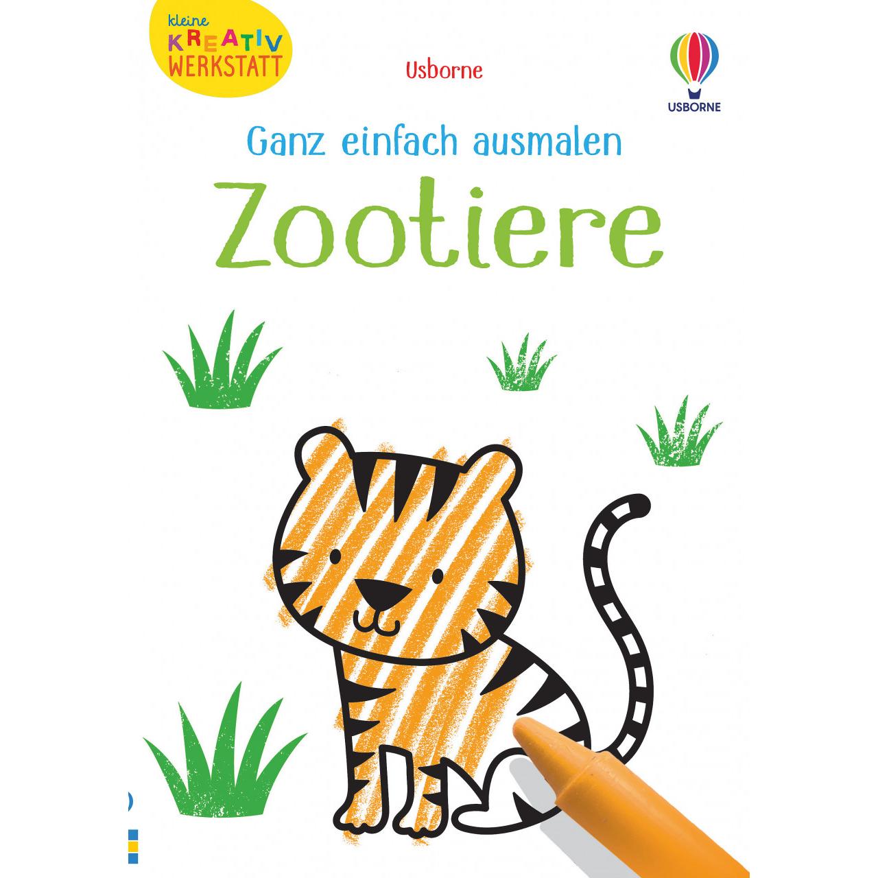 Thumbnail - Usborne Publishing Kleine Kreativ-Werkstatt - Ganz einfach ausmalen: Zootiere