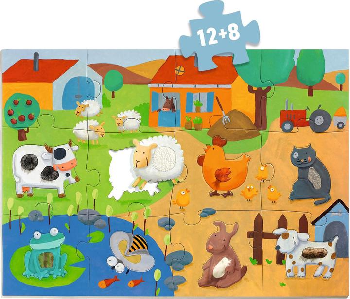 Produktbild Djeco Puzzle Tactilo Ferme 20 Teile (20 Teile)