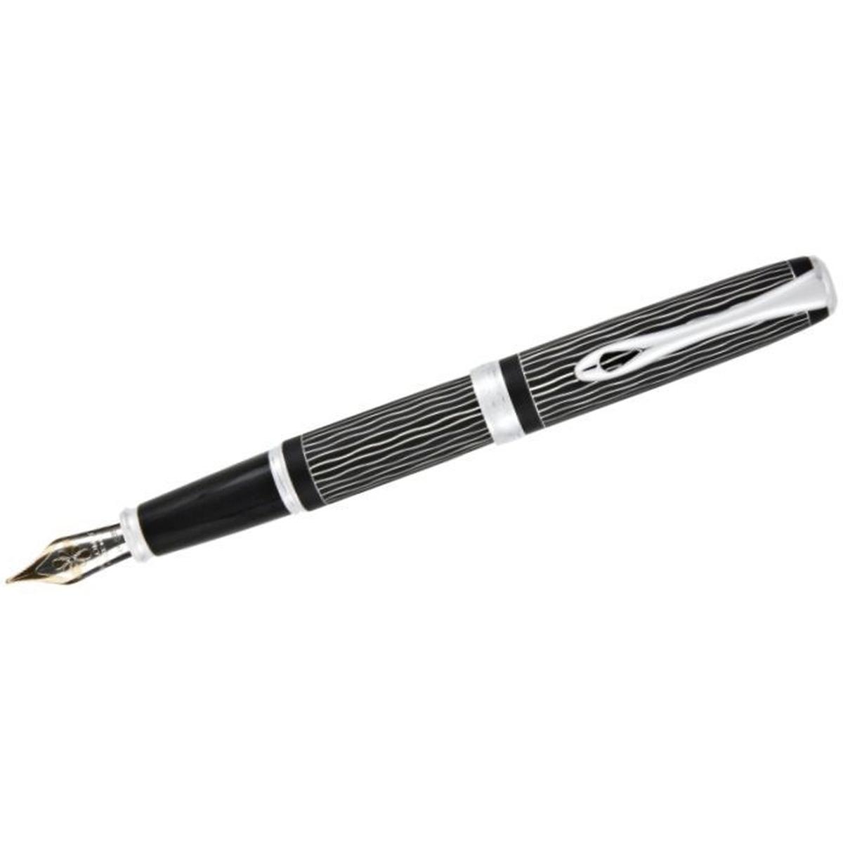 Thumbnail - Diplomat, Schreibstifte, Füllhalter Excellence A plus Wave guillochiert lapis schwarz 14 kt M (Schwarz/Silber, 1 x)