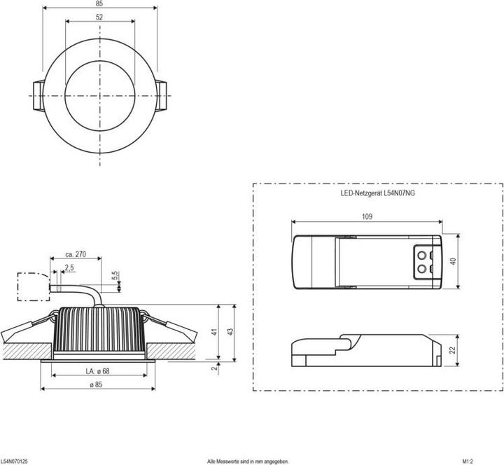 Produktbild EVN L54N070125 LED Downlight SOLIDO ws (706 lm)