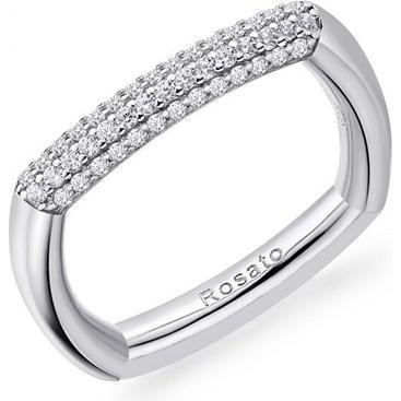 Rosato, Ring, Stylish silver ring with zircons Bianca RZBI31 - Circuit: 58 mm, (58)