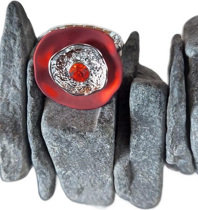 Immagine prodotto Signé Anello Signè da donna elastico in argento rodiato Taglia Unica Rosso No.20 (18, 19, 20, 21)