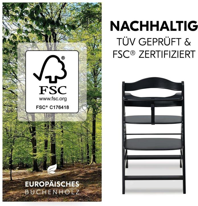 Produktbild Hauck Hochstühle Hochstuhl Alpha Plus Black - im Sparset inkl. (Treppenhochstuhl)