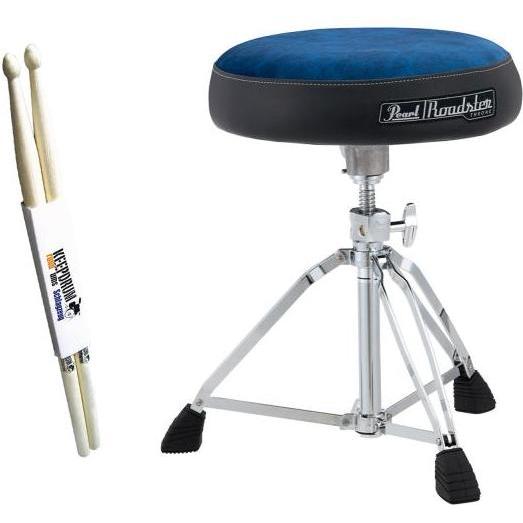 Pearl Schlagzeughocker D-1500BLST Roadster Blau mit Schlagzeugstöcken, Zubehör Instrumente, Blau