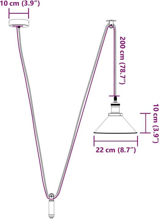 Produktbild vidaXL Pendelleuchte (E27)