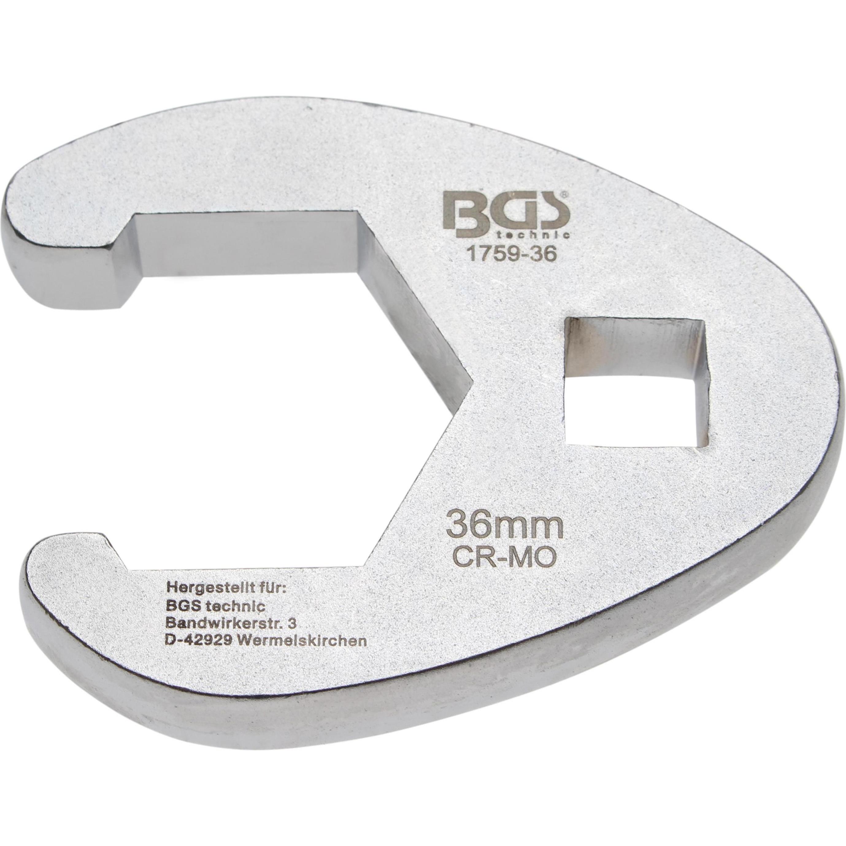 Thumbnail - BGS, Steckschlüssel + Stecknuss, Hahnenfussschlüssel Antrieb Innenvierkant 12,5 mm (1/2") SW 36 mm (36 mm)
