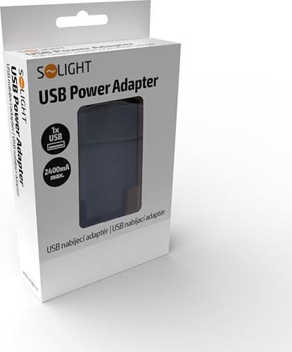 Actual product image Skross Solight USB nabíjací adaptér, 1x USB, 2400mA, AC 230V, čierny (12 W, 1 portion)