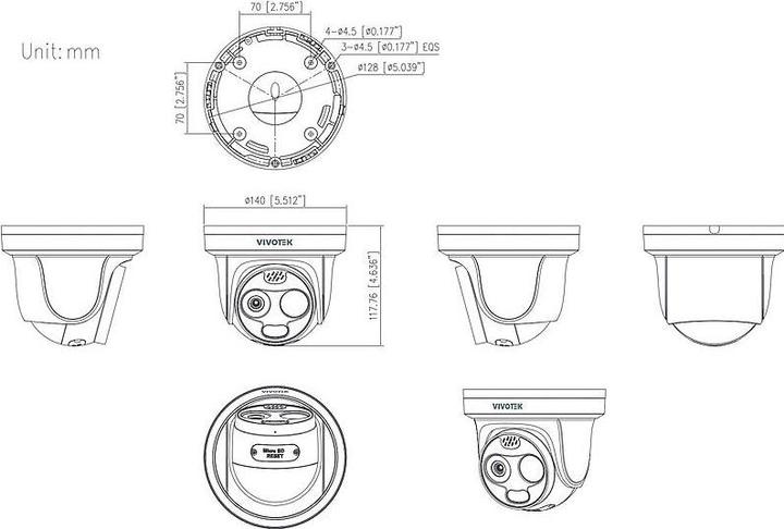 Actual product image Vivotek TT9333-E(3.5MM) IP-Thermal Kamera (2560 x 1440 Pixels)