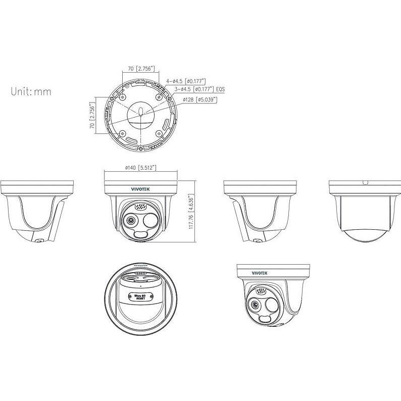 Thumbnail - Vivotek TT9333-E(7MM) IP-Thermal Kamera, Netzwerkkamera, Weiss