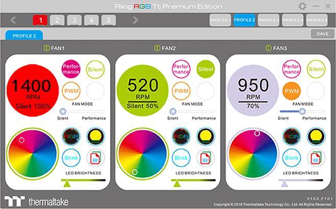 Actual product image Thermaltake Riing 14 RGB LED Fan TT Premium Edition - Set of 3 (140 mm, 3x)