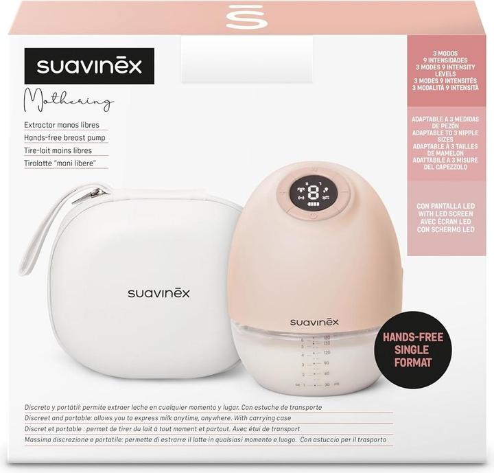 Produktbild Suavinex Hands-Free Milchpumpe, kabellos, 3 Modi, 9 Stufen, LED-Display