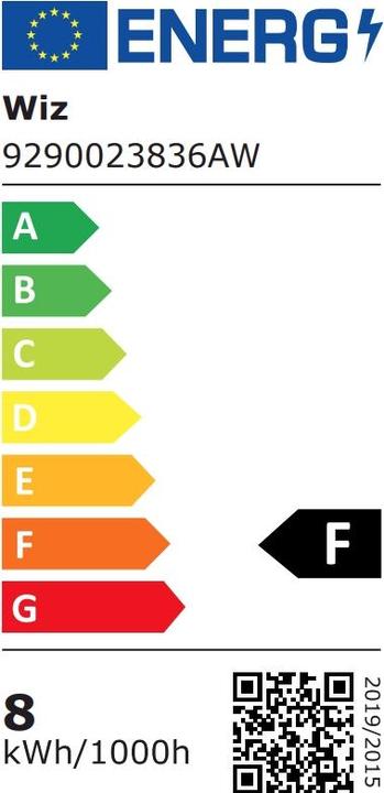 Energie-Label WiZ Bundle E27 60W TW & Color BWM (E27, 8 W, 806 lm, 1 x, F)