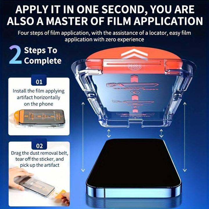 Actual product image PhoneLook 2-pack of anti-spy protective screens with automatic quick-fit set and dust protection (2 pcs., Apple iPhone 12 Pro Max)