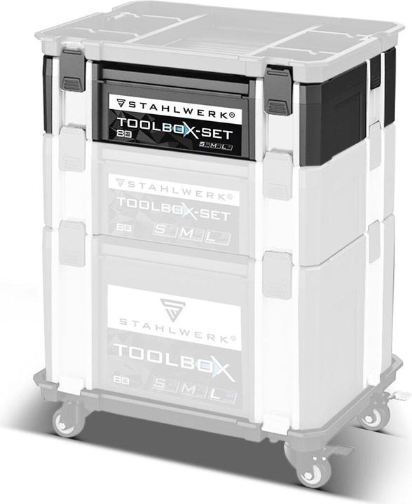 Actual product image Stahlwerk Toolbox with inner compartment size S 443 x 310 x 128 mm stackable system box (1 Piece)