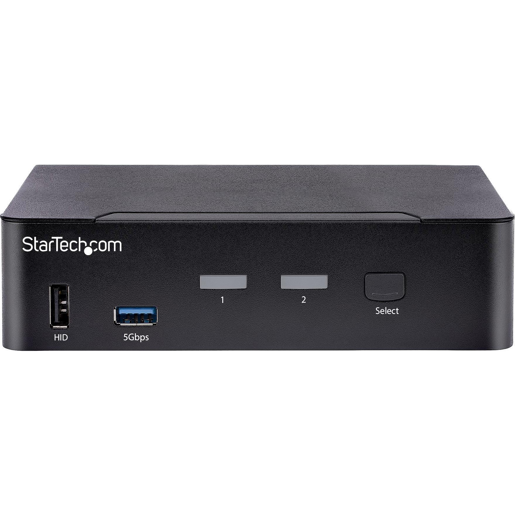 Thumbnail - StarTech 2 Port DP USB C Kvm Switch, KVM Switch, Schwarz