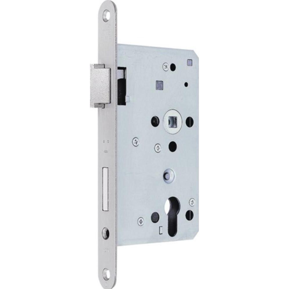 BKS, Türschloss + Schliesszylinder, Panik-Einsteckschloss 1201 Panik-Funktion D abgerundet 24/65/72/9 mm DIN links verzi...
