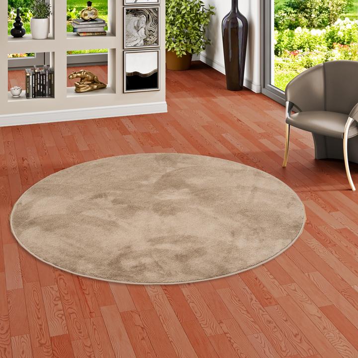 Actual product image Pergamon Luxus Super Soft Hochflor Langflor Teppich Melia Rund (120 x 120 cm)