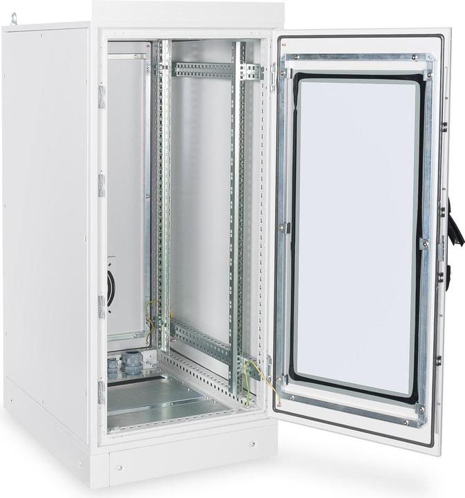 Produktbild Digitus 24HE Netzwerkschrank Indoor IP55 1300x600x800mm Hartglastür inkl. Sockel Grau RAL 7035 (24 HE, 19 Zoll Rack)