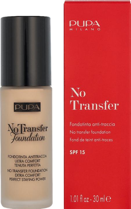 Actual product image Pupa Milano PUPA No Transfer Foundation SPF15 podkład nawilżający 100 Porcelain 30ml (100 Porcelain, Porcelain)