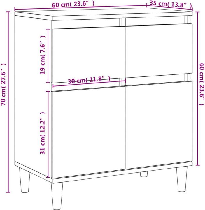 Produktbild vidaXL Sideboard (60 x 60 x 70 cm)