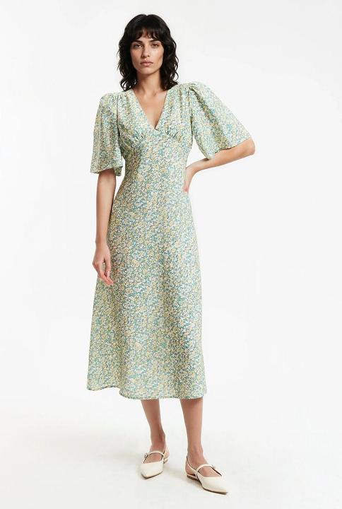 Image du produit La Redoute Collections Midikleid mit V-Ausschnitt (XL)