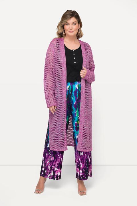 Produktbild Miamoda Long-Strickjacke, Ajourstrick, Metallic-Effekt, Langarm (54)