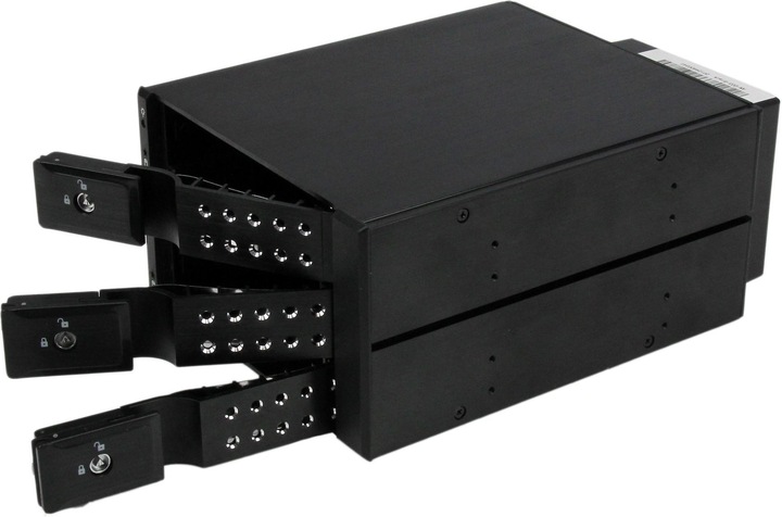 Actual product image StarTech 3x 3.5 inch strapless SATA hard drives Aluminium removable frame backplane