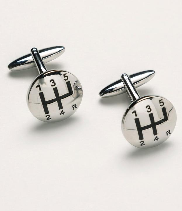 JP1880 Manschettenknöpfe Schaltung, silber (Oberstoff: 98% Messing, 2% Lack)