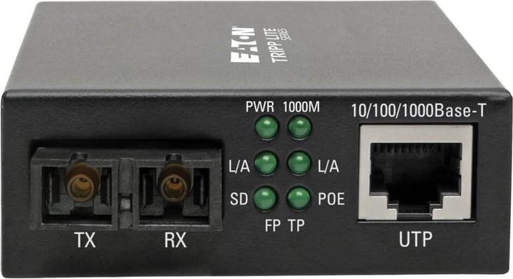 Image du produit Eaton Convertisseur de média Gigabit Multimode Fibre vers Ethernet POE+ International Power Cables