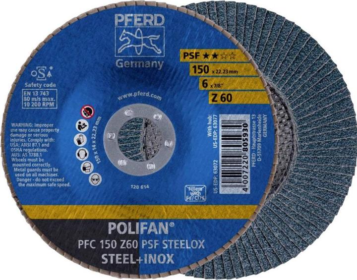 Actual product image Pferd 67766150 PFC 150 Z 60 PSF STEELOX flap disc diameter 150 mm (60)