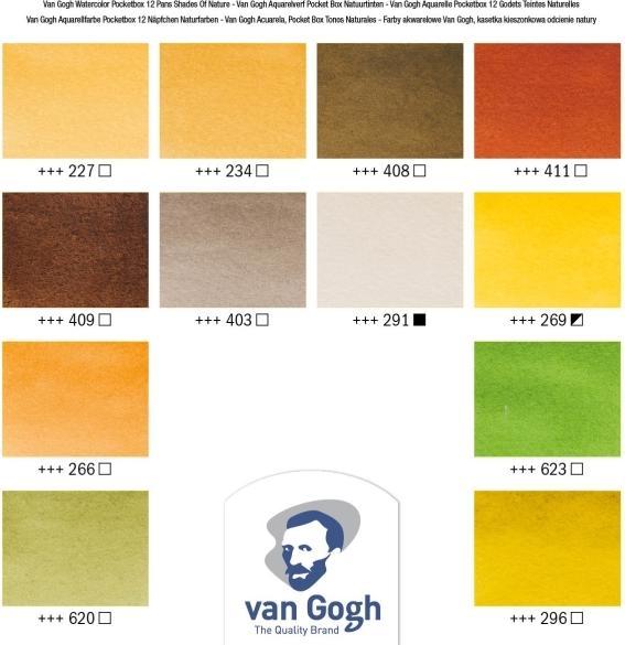 Produktbild Royal Talens Aquarellfarbe Van Gogh, 12er Box, Naturfarben (12 ml)
