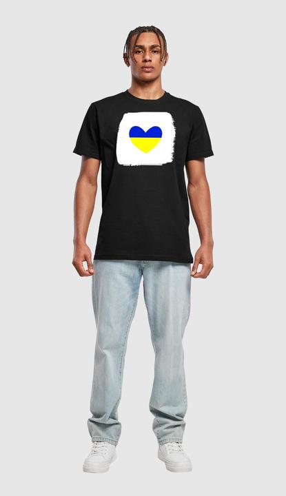 Produktbild Merchcode Peace - Brush Heart Black Basic T-Shirt Round Neck - 161067 (L)