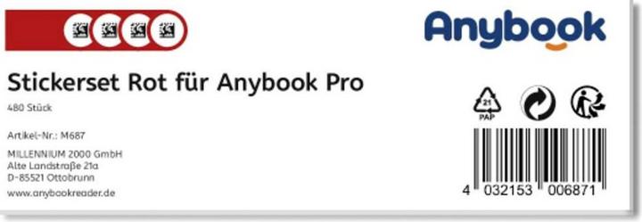 Produktbild Anybook Sticker-Set Stickerset Rot für Pro 480 St.