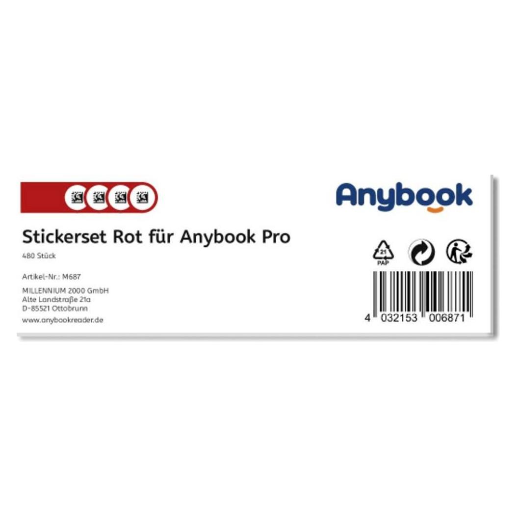 Anybook Sticker-Set Stickerset Rot für Pro 480 St. (480 Sticker) (M687)