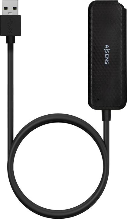 AISENS Mini Adaptador Aluminio USB 3.2 Gen1 3A, Tipo USB-C/M-A/H, Negro