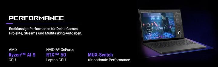 Actual product image ASUS ROG Zephyrus G14 RTX 5080 (14", AMD Ryzen AI 9 HX 370, 64 GB, 2000 GB, DE)