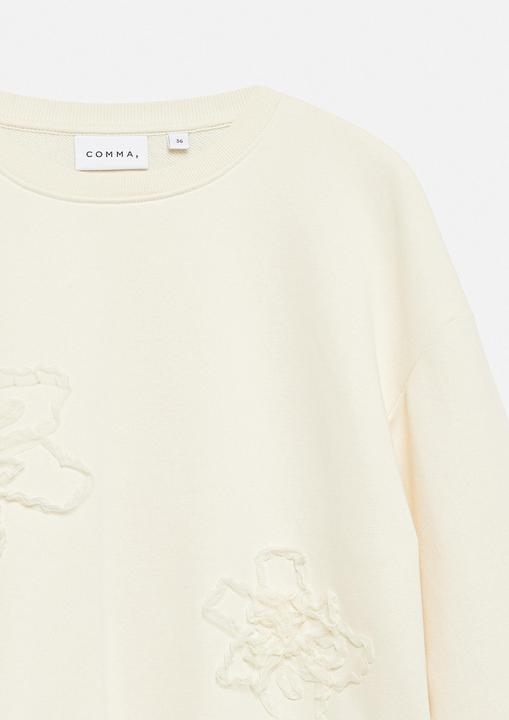 Produktbild Comma Sweatshirt Besticktes Sweatshirt mit geknitterten Blumenapplikationen (32)