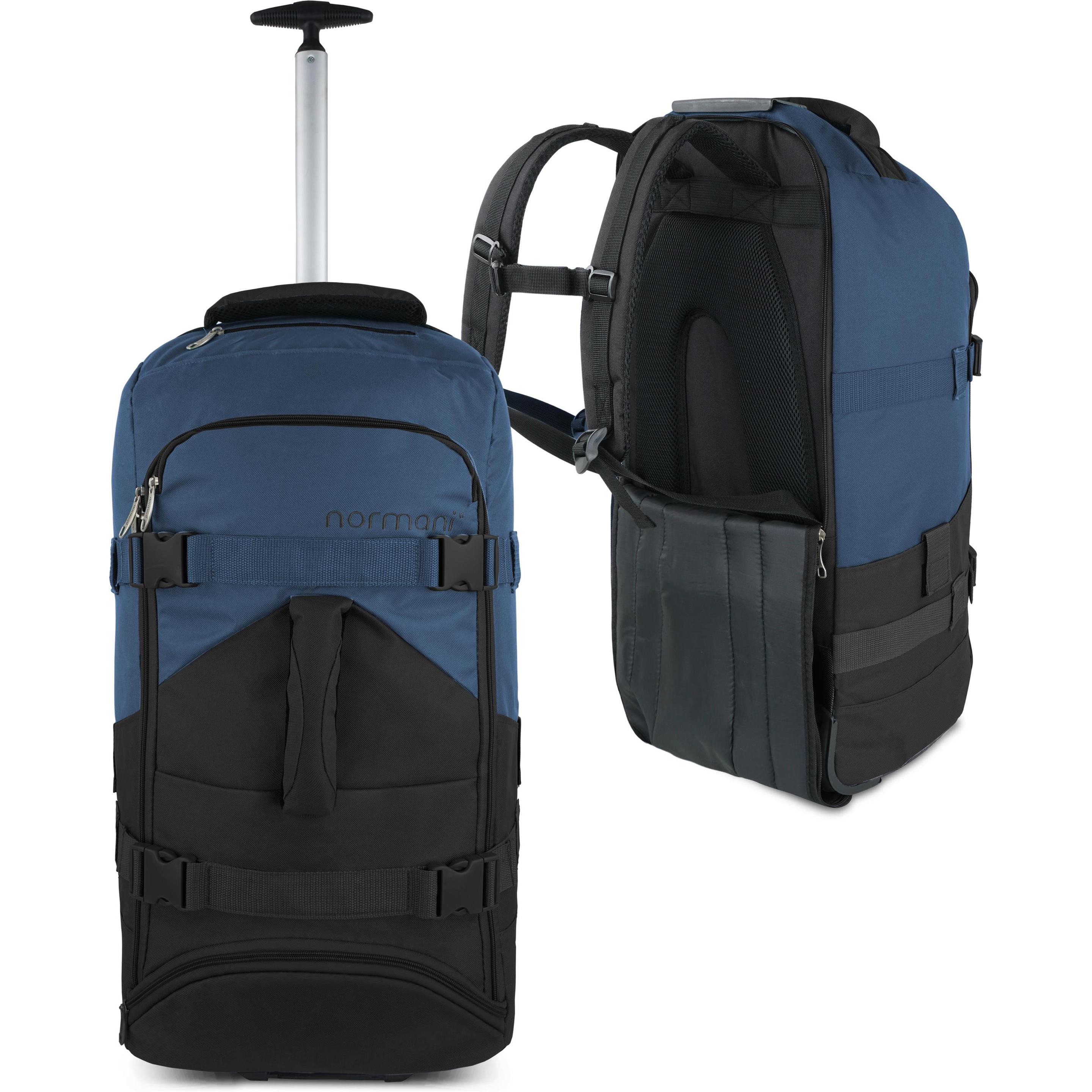Normani, Koffer, Reisetasche Melano, Blau, Schwarz, (60 l, M (50 - 90l))