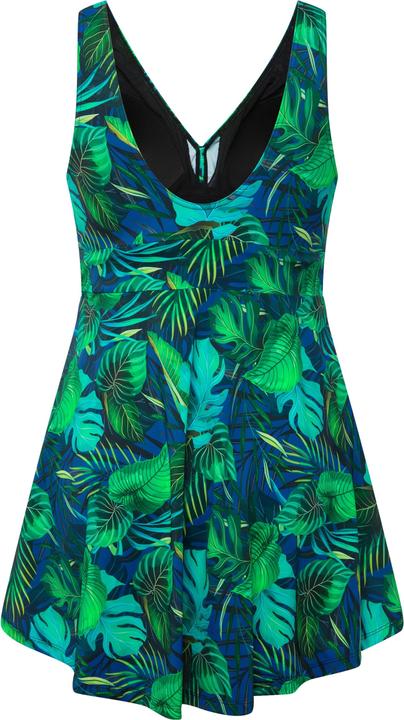 Image du produit Ulla Popken Robe de bain à bonnets souples, imprimé jungle, bretelles ajustables (42)