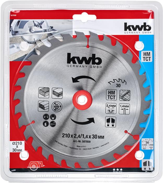 Productafbeelding kwb 587859 Cirkelzaagblad 210 x 30 mm 1 st.