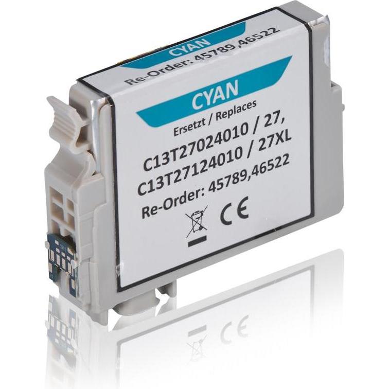 Inkadoo, Druckerpatrone, Druckerpatronen kompatibel zu Epson C13T27024010 / 27 Tintenpatrone, cyan Cyan (C)