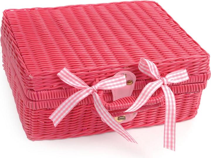 Bigjigs Picknick-Set im rosafarbenen Koffer