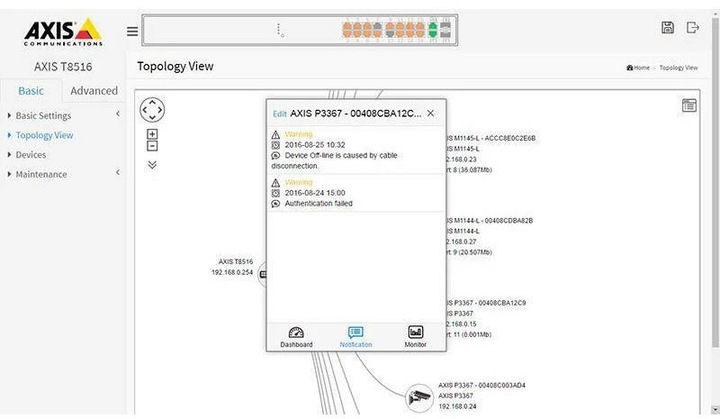 Produktbild Axis T8516 16 Port PoE+ Switch, Managed (16 Ports)