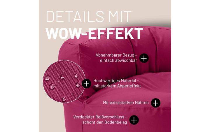 Produktbild Lumaland Sitzsack-Sofa, 320 l Polyester (PES)/Textil, Weinrot