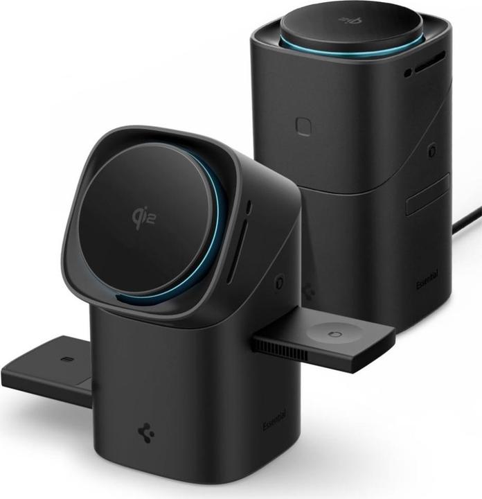 Productafbeelding Spigen Ładowarka indukcyjna Essential EF223MS 3w1 Qi2 obrotowa MagSafe czarny (15 W)